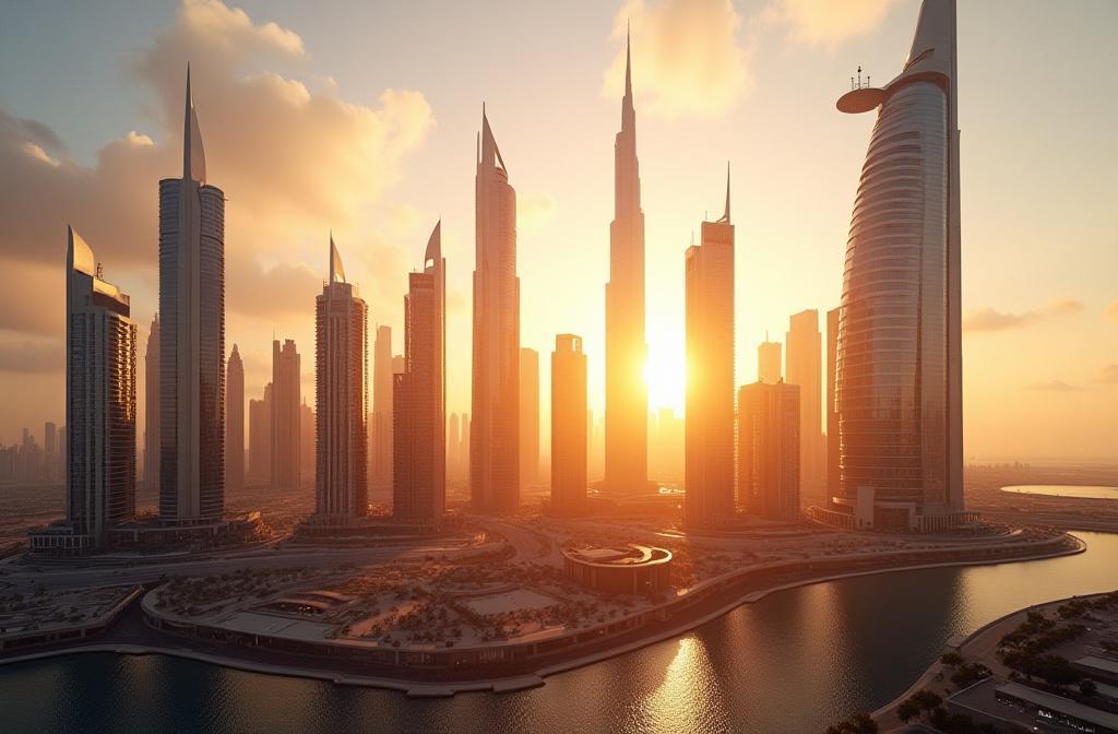 Modern architectural building facade in Dubai