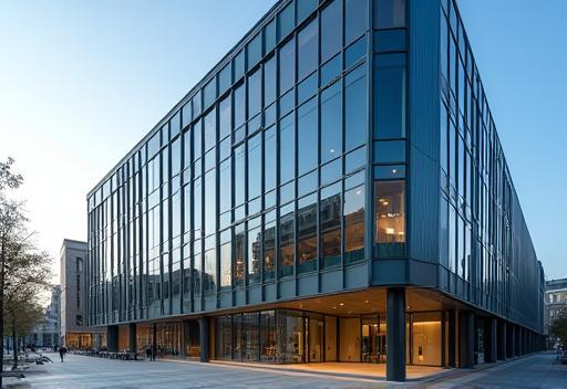 Modern facade of a commercial building