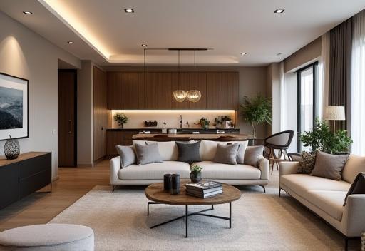 Stylish interior view of a residential apartment