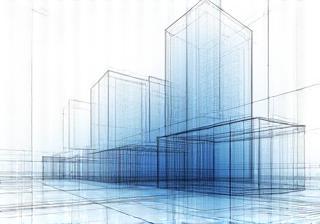 Illustration representing architectural design process